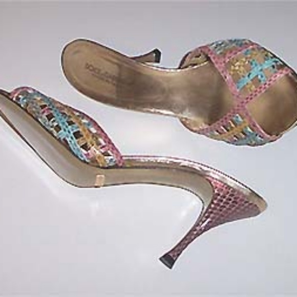 DOLCE & GABBANA multi snake weave lthr slide 37.5 - Picture 3 of 6